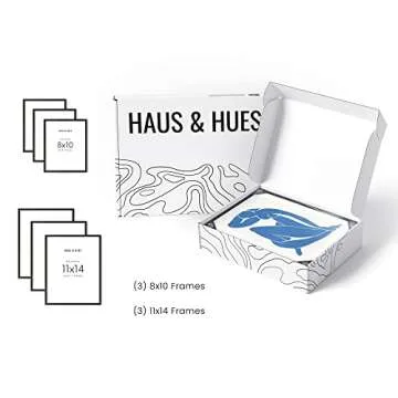 HAUS AND HUES Gallery Wall Picture Frames Set of 6 Black Frames