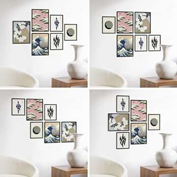 HAUS AND HUES Gallery Wall Picture Frames Set of 6 Black Frames