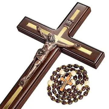 Handmade Cross Wooden Catholic Crucifix - Unique Religious Decor