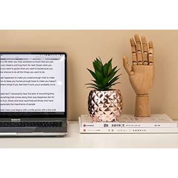 Porcelain Potted Artificial Succulent 7.8" Pineapple Ananas Plant Home Office Kitchen Window Bathroo...