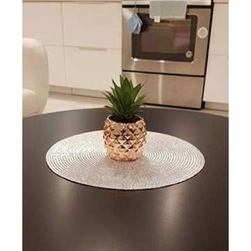Porcelain Potted Artificial Succulent 7.8" Pineapple Ananas Plant Home Office Kitchen Window Bathroom Decoration (Rose Gold)