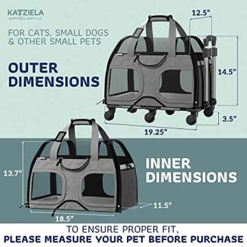Katziela Airline-Approved Pet Carrier for Small Pets