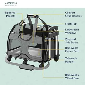 Katziela Airline-Approved Pet Carrier for Small Pets