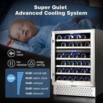 Tylza 24 Inch Dual Zone Wine Cooler for 46 Bottles