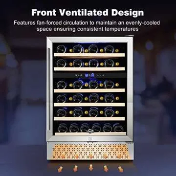 Tylza 24 Inch Dual Zone Wine Cooler for 46 Bottles