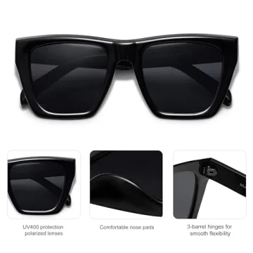 SOJOS Polarized Square Sunglasses for Women with UV Protection