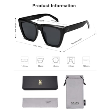 SOJOS Polarized Square Sunglasses for Women with UV Protection