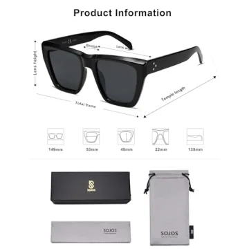 SOJOS Polarized Square Sunglasses for Women with UV Protection