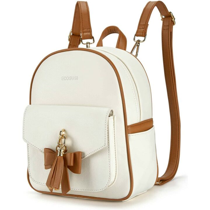 Cute ECOSUSI Mini Bowknot Leather Backpack