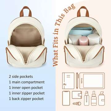 Cute ECOSUSI Mini Bowknot Leather Backpack