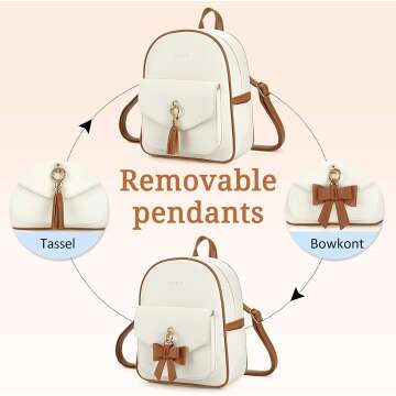 Cute ECOSUSI Mini Bowknot Leather Backpack