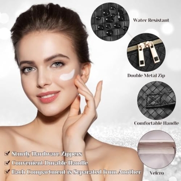 SFXULIX Waterproof Large Cosmetic Travel Bag for Women