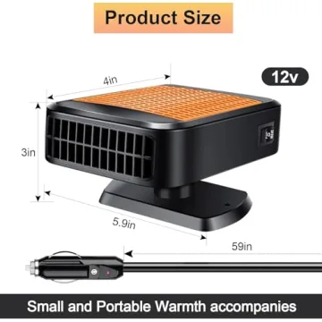 200W Car Heater - 2 in 1 Heating & Cooling Fan