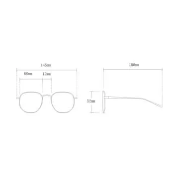 willochra Trendy Oversized Square Sunglasses for Women Pilot Sunglasses for Women Men Trendy Rectangle Outdoor Sun Glasses F28 (C3)