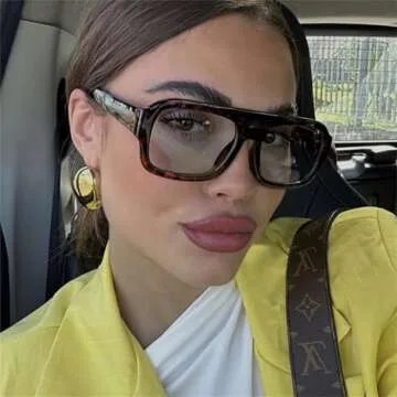 willochra Trendy Oversized Square Sunglasses for Women Pilot Sunglasses for Women Men Trendy Rectangle Outdoor Sun Glasses F28 (C3)