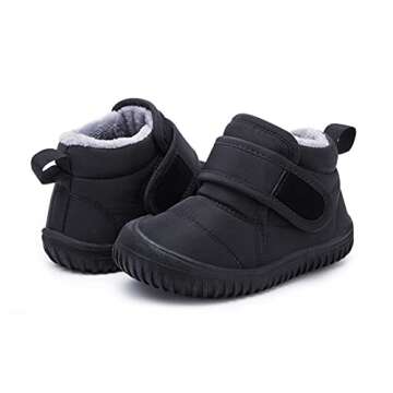 BMCiTYBM Baby Snow Boots Winter Boys Girls Cold Weather Toddler Infant Faux Fur Shoes Black Size 12-18 Months Toddler