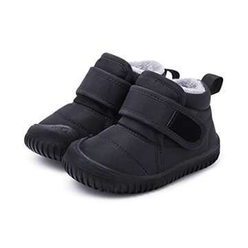 BMCiTYBM Baby Snow Boots Winter Boys Girls Cold Weather Toddler Infant Faux Fur Shoes Black Size 12-18 Months Toddler