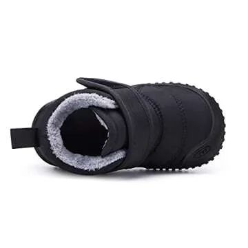 BMCiTYBM Baby Snow Boots Winter Boys Girls Cold Weather Toddler Infant Faux Fur Shoes Black Size 12-18 Months Toddler