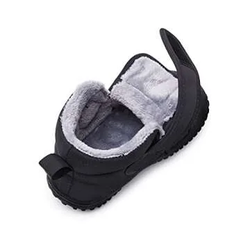 BMCiTYBM Baby Snow Boots Winter Boys Girls Cold Weather Toddler Infant Faux Fur Shoes Black Size 12-18 Months Toddler