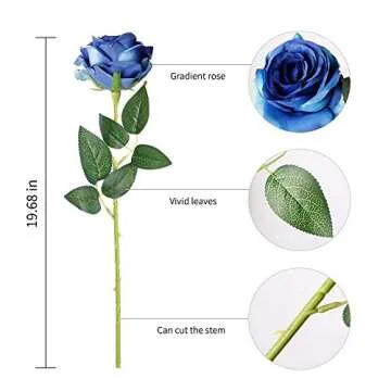 Luyue 10PCS Artificial Roses for Home and Weddings