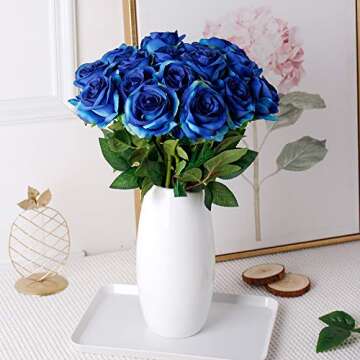Luyue 10PCS Artificial Roses for Home and Weddings