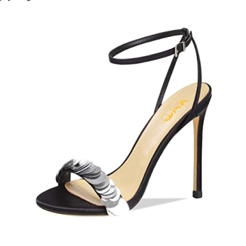 XYD Women Sequins High Heel Stiletto Sandals for Cocktail Party and Prom