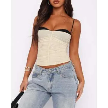 Stylish Women's Spaghetti Strap Crop Tank Top for Summer