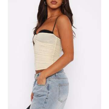 Stylish Women's Spaghetti Strap Crop Tank Top for Summer