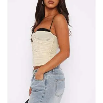 Stylish Women's Spaghetti Strap Crop Tank Top for Summer