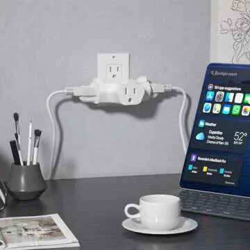 Versatile oviitech Three Plug Outlet Adapter for Home and Travel