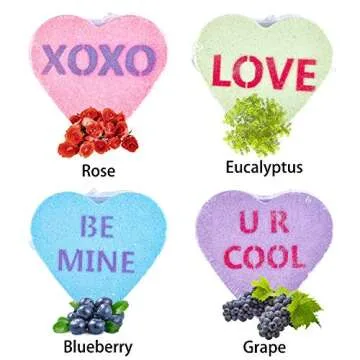 JOYIN 12 Pack Heart Bath Bombs for Valentine's Day Gifts
