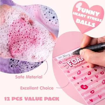 JOYIN 12 Pack Heart Bath Bombs for Valentine's Day Gifts