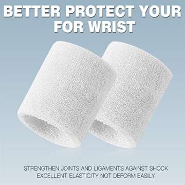 BEACE Sweatbands Sports Wristband for Men & Women - Moisture Wicking Athletic Cotton Terry Cloth Sweatband for Tennis, Basketball, Running, Gym, Working Out