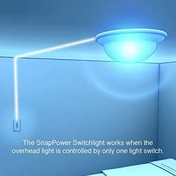 2 Pack - SnapPower SwitchLight - LED Night Light - for Single-Pole Light Switches - Switch Plate with LED Night Lights - Adjust Brightness - Auto On/Off Sensor - (Rocker, White)