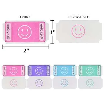 L LIKED 4000 Assorted Raffle Tickets Each Tickets Size 1x2 Inch,1000 Tickets Per Roll, 4 Rolls Smile...