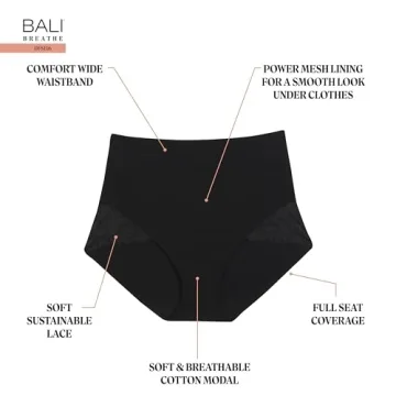 Bali Women's Breathe Lace Shaping Brief - Comfortable Control Panty
