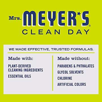 MRS. MEYER'S CLEAN DAY Multi-Surface Cleaner Dispenser and Concentrate Starter Kit, 1 Glass Dispenser (16 Fl. Oz.) and 2 Concentrated Refills (2 Fl. Oz. each), Lemon Verbena, Makes 32 Fl. Oz. Total