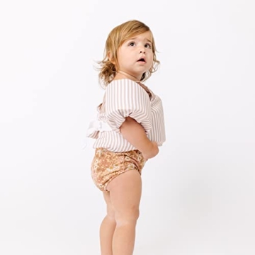 Sisterly Market Colorblock Swim Vest, Toddler Life Jacket, Cute, Simple, Life Vest for Boys and Girls (Tan Stripe)