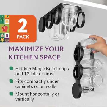 IMPRESA Kitchen Storage Cup Holder for Magic Bullet Accessories