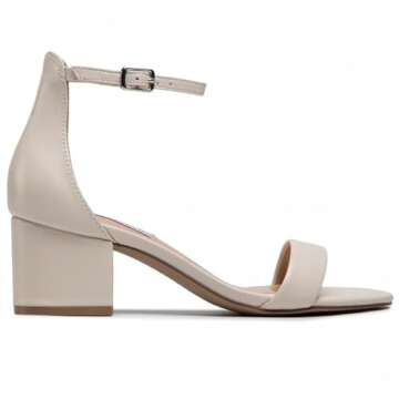 Steve Madden Women's Irenee Heeled Sandal, White Leather, 7