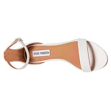 Steve Madden Women's Irenee Heeled Sandal, White Leather, 7