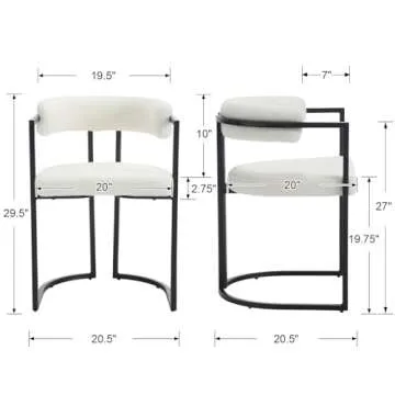 QUINJAY White Sherpa Dining Chairs for Modern Dining