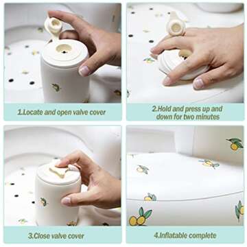 Inflatable Baby Chair, AirSwim Baby Inflatable Seat for Babies 3 Months and Up Summer Inflatable Baby Seat for Sitting Up, Blow Up Baby Floor Seat with Built in Air Pump, Orange