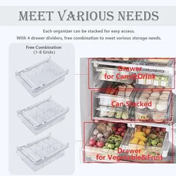 Fridge Organizer Bins - Clear Storage for Eggs and More