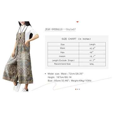 Yeokou Women's Loose Baggy Denim Wide Leg Drop Crotch Jumpsuit Rompers Overalls (One Size, Style 17 Coffee)