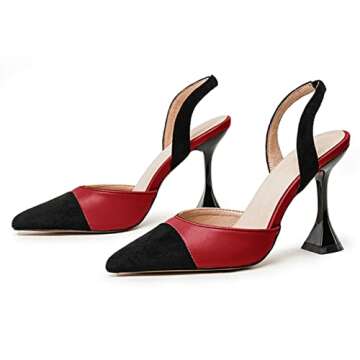 Coutgo Women's Slingback Stiletto Heels for Occasions