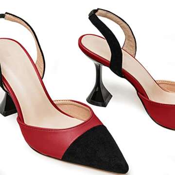 Coutgo Women's Slingback Stiletto Heels for Occasions