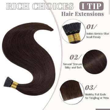 Rich Choices I Tip Hair Extensions Human Hair,100 Strands 0.5g/Strands,100% Real Remy Human Hair Ext...