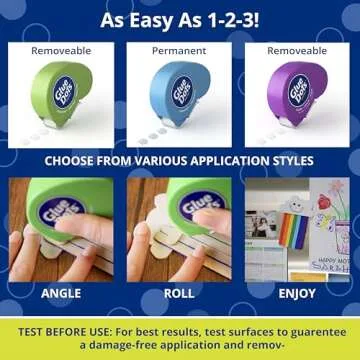 Glue Dots Dispenser Pack with 200 Removable and Permanent Dots