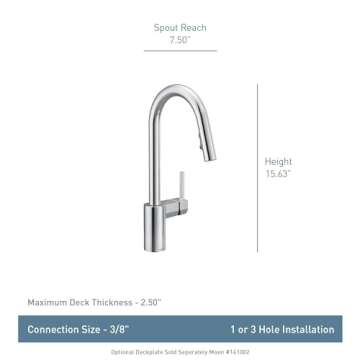 Moen Align Brushed Gold One-Handle Modern Kitchen Pulldown Faucet with Reflex Docking System and Pow...